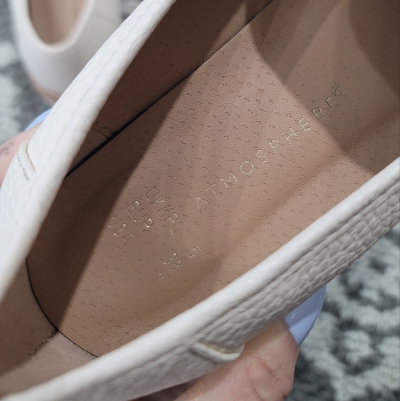 ATMOSPHERE Cream Pebbled Tassle Loafers Size 7 - Picture 5 of 7